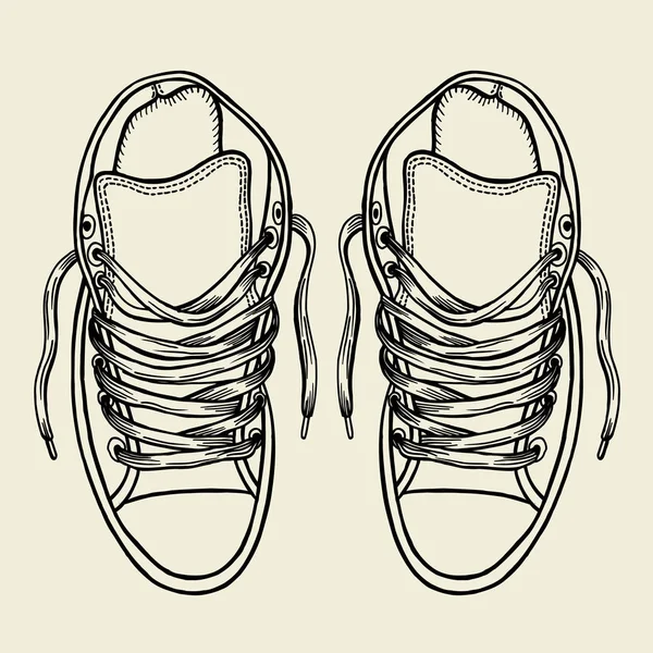 Sketch zapatillas ilustración . — Archivo Imágenes Vectoriales