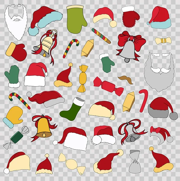 Emblemas de remendo coloridos de diferentes Feliz Natal — Vetor de Stock