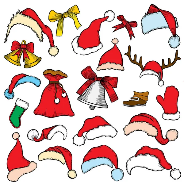 Kleurrijke patch badges van verschillende Merry Christmas — Stockvector