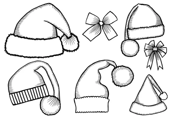Doodle hattar jultomten — Stock vektor