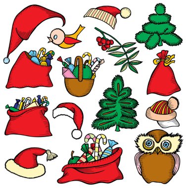 Renkli yama rozetleri farklı Merry Christmas