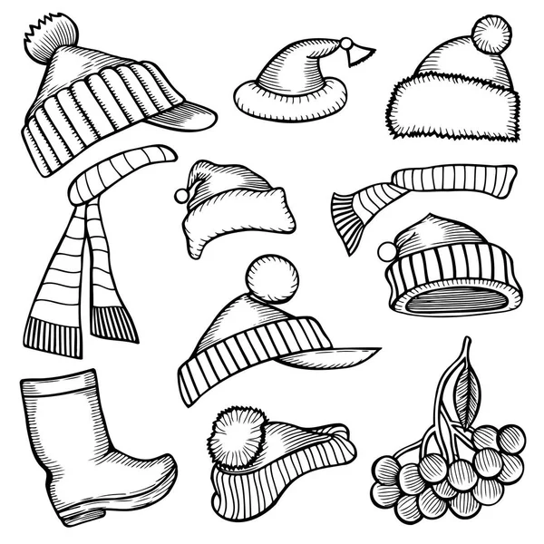 Set doodle oggetti di Natale — Vettoriale Stock