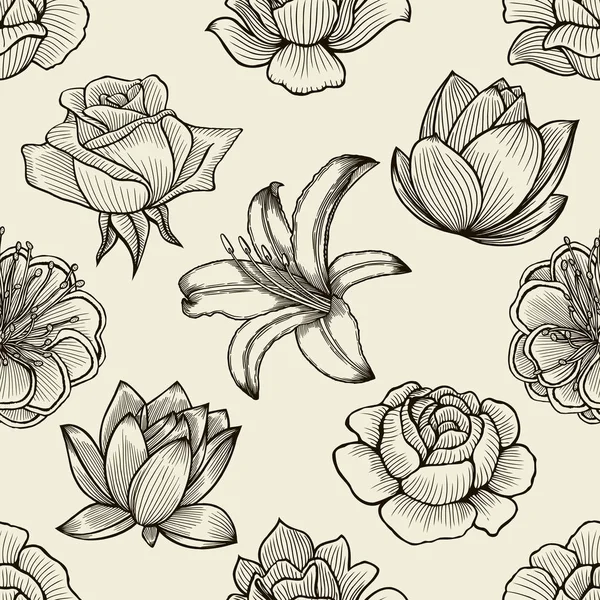 Modèle floral sans couture — Image vectorielle