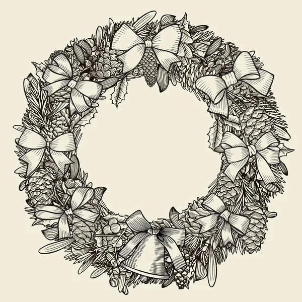Illustration vectorielle de la couronne de Noël — Image vectorielle