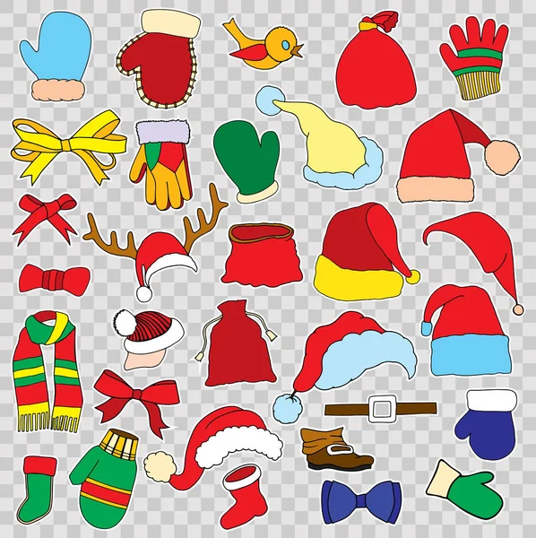 Vánoční set doodle objekty — Stockový vektor