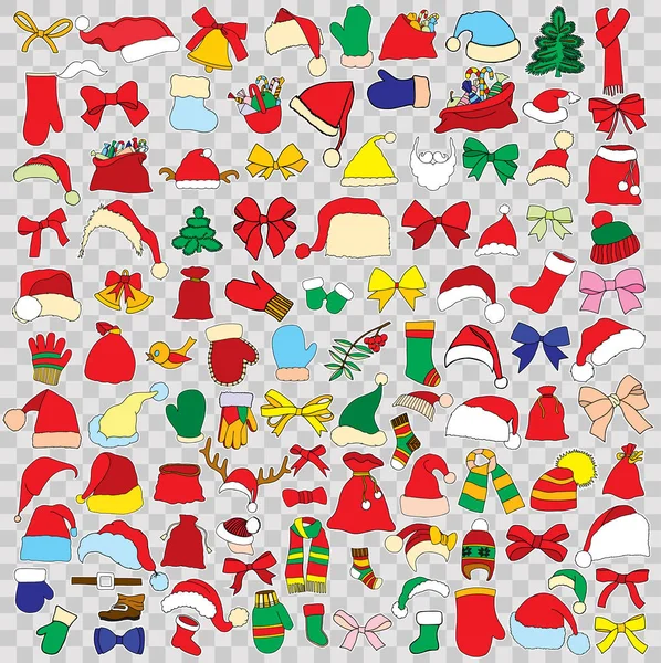 Set doodle objetos de Navidad — Vector de stock