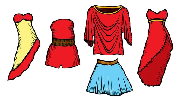 Conjunto de bocetos de moda — Vector de stock