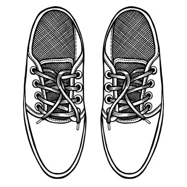 Skaters Shoes. Top View. clipart
