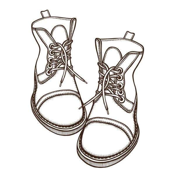 Two boots, laced — Stock Vector