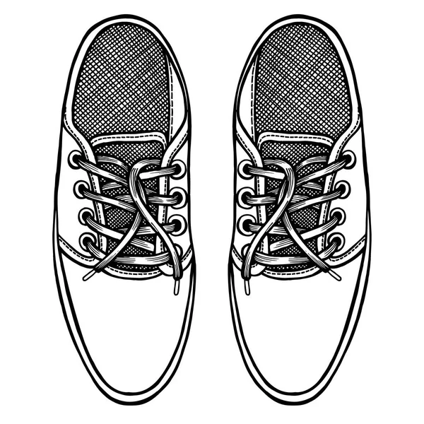 Skater-Schuhe. Ansicht von oben. — Stockvektor