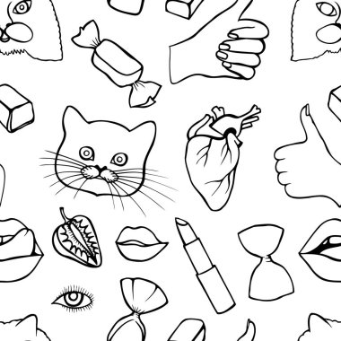 Moda yama rozetleri seamless modeli