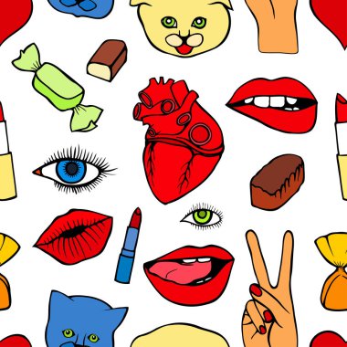 Moda yama rozetleri seamless modeli