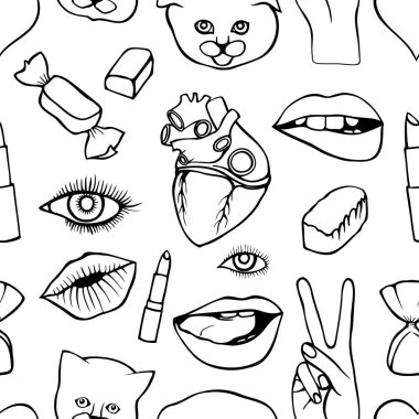 Moda yama rozetleri seamless modeli