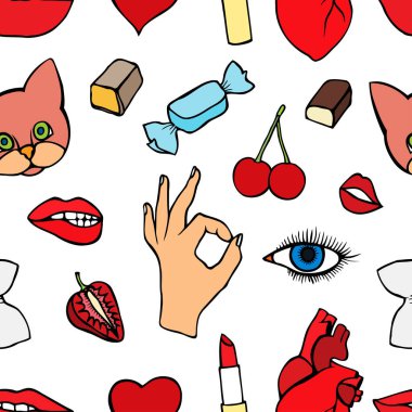 Moda yama rozetleri seamless modeli