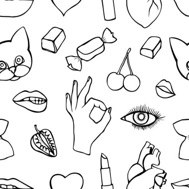 Moda yama rozetleri seamless modeli