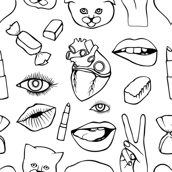 Moda yama rozetleri seamless modeli