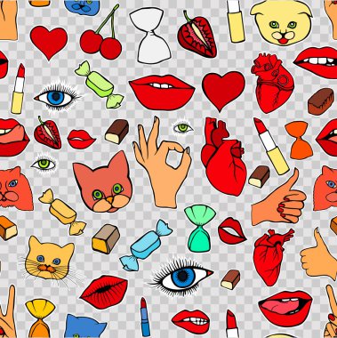 Moda yama rozetleri seamless modeli