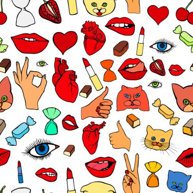 Moda yama rozetleri seamless modeli