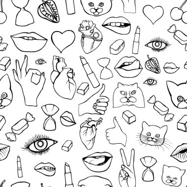 Moda yama rozetleri seamless modeli