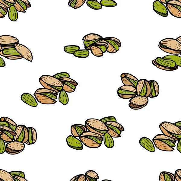 Patrón de pistachos incluyendo sin costura — Vector de stock