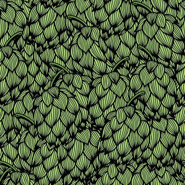 Motif sans couture avec houblon vert — Image vectorielle