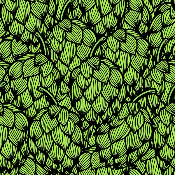 緑のホップでシームレスなパターン — ストックベクタ