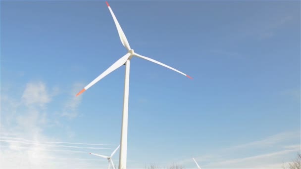 Generación de turbinas eólicas — Vídeo de stock