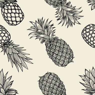 ananas el çizilmiş kroki.