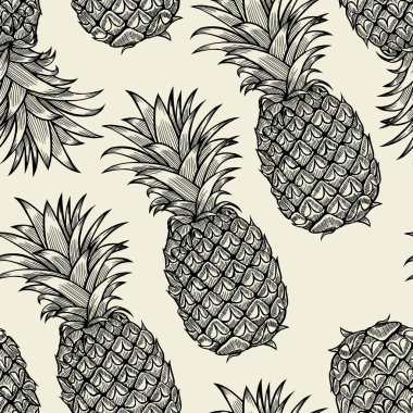 ananas el çizilmiş kroki.
