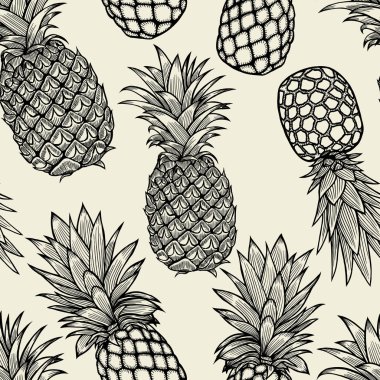 ananas el çizilmiş kroki.