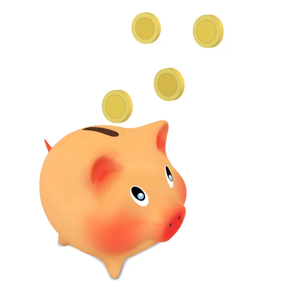 Sparschwein und Geld — Stockvektor