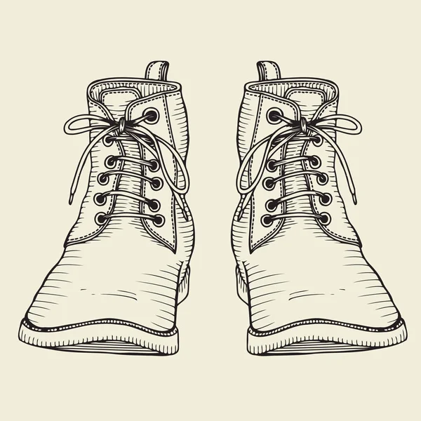Deux bottes, lacées — Image vectorielle