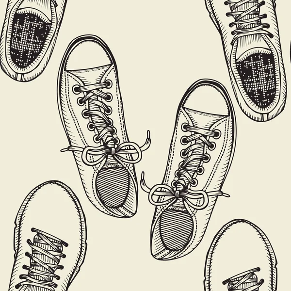 Naadloze patroon van schoenen — Stockvector