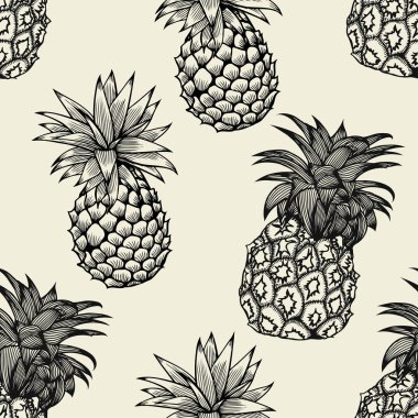 ananas el çizilmiş kroki.