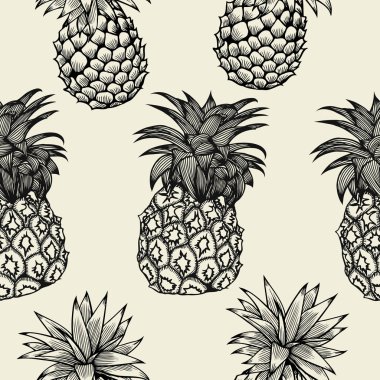 ananas el çizilmiş kroki.