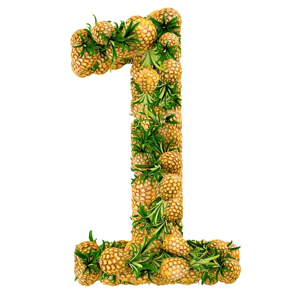 One made from 3d pineapple — Stock Photo, Image