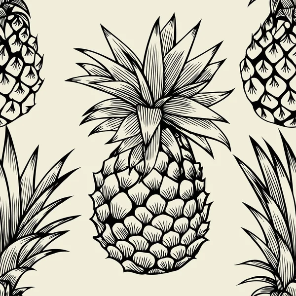 Pineapples hand drawn sketch. — Stock Vector