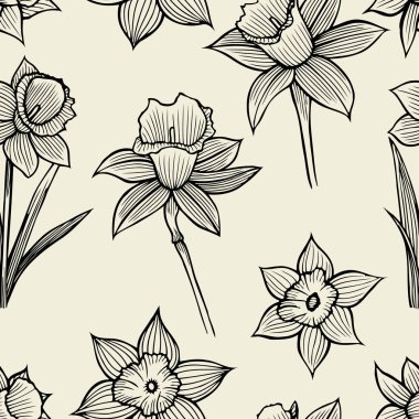 El çizimi bahar çiçekleri