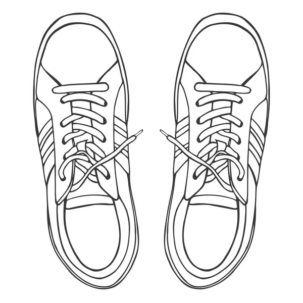Sketch of the sneakers — Stock Vector
