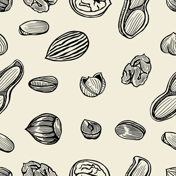 Nuts Seamless pattern. — Stock Vector