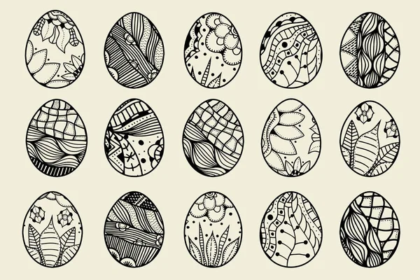 Sketch ornate Easter eggs — Stock Vector