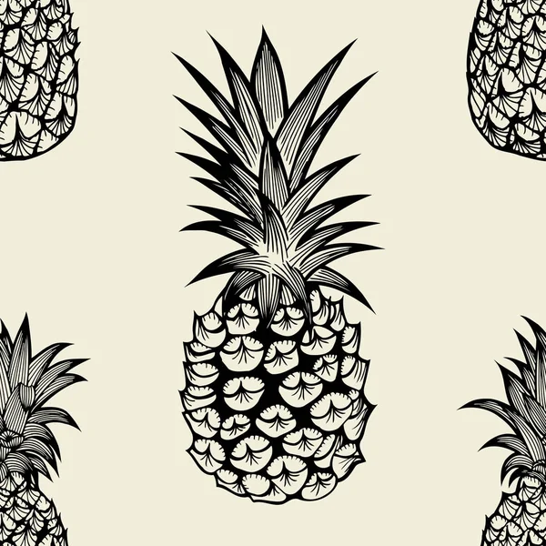 Nahtloses Muster mit Ananas — Stockvektor