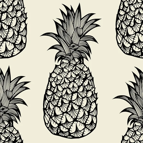 Modèle sans couture avec ananas — Image vectorielle