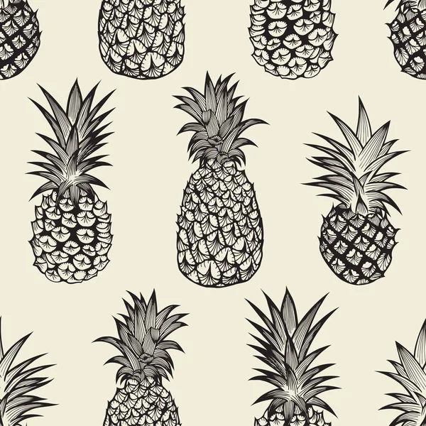 Sömlöst mönster med ananas — Stock vektor