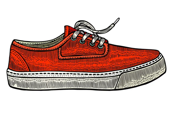 Vector modern red sneakers — Stock Vector