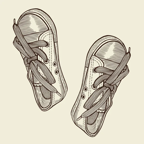 Vector ilustración zapatillas deportivas negras — Archivo Imágenes Vectoriales