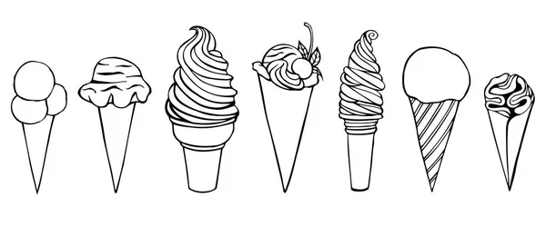 Conjunto de sorvete. —  Vetores de Stock