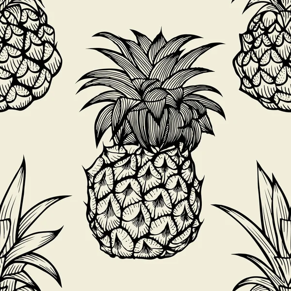 Pineapples hand drawn sketch — Stock Vector