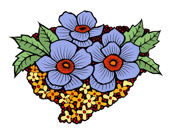 Vector blauwe bloemen — Stockvector