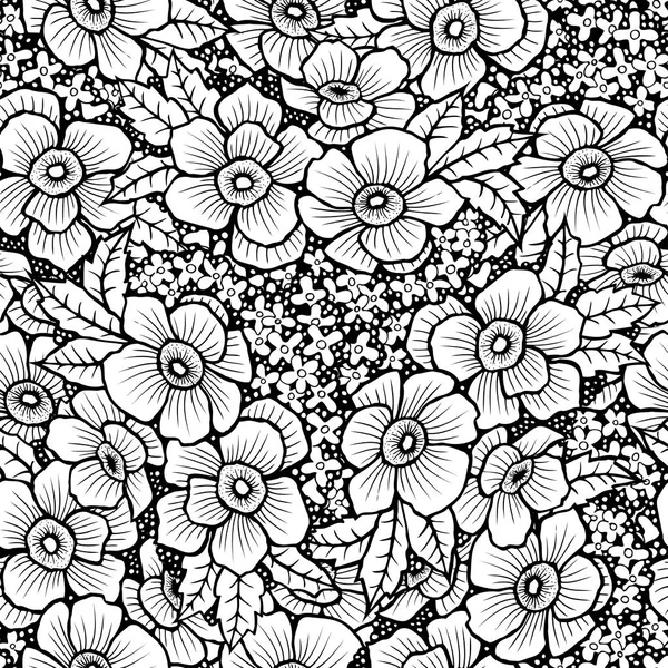 Schwarze und weiße Blume — Stockvektor
